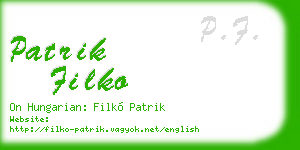 patrik filko business card