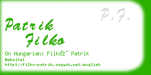 patrik filko business card